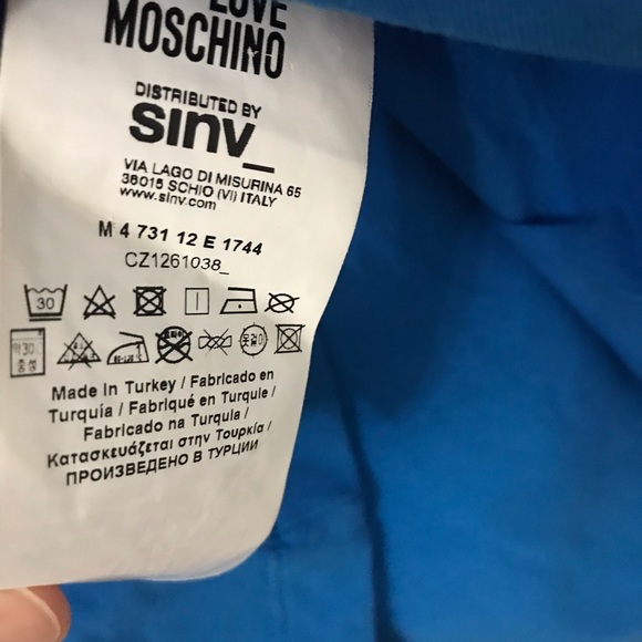 Men’s Moschino Graphic T-Shirt Fun Fair Ticket Blue Carnival Love Tee Sm… - Picture 5 of 12